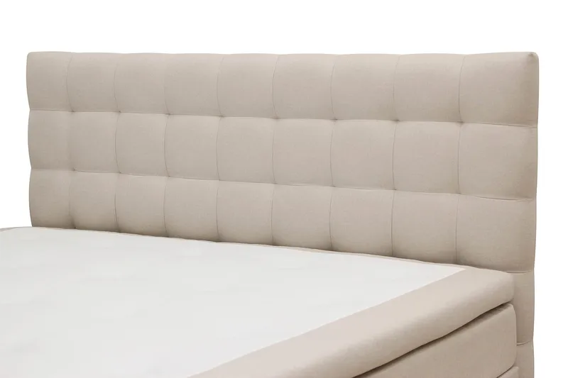 Hilton Komplett Sengpakke 180x200 cm Kontinentalseng med rutet sengegavl - Beige - Møbler - Senger - Kontinentalsenger