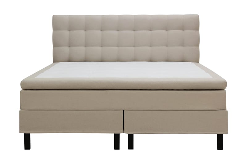 Hilton Komplett Sengpakke 180x200 cm Kontinentalseng med rutet sengegavl - Beige - Møbler - Senger - Kontinentalsenger