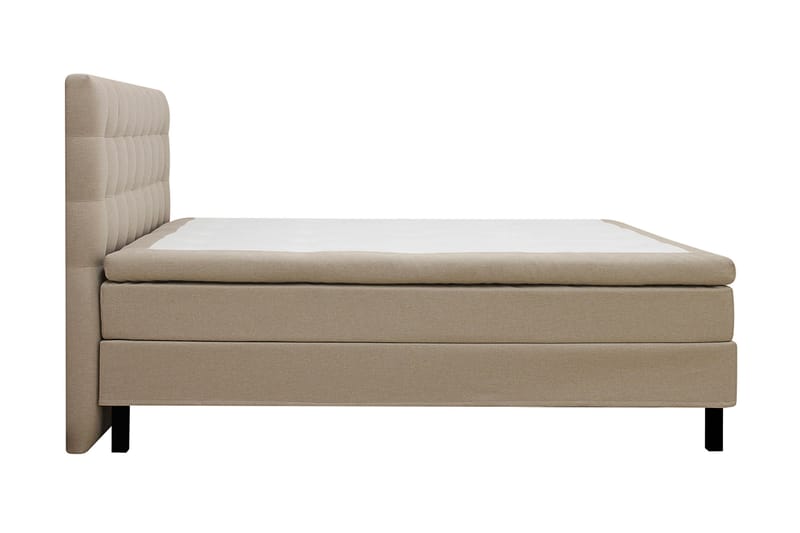 Hilton Komplett Sengpakke 180x200 cm Kontinentalseng med rutet sengegavl - Beige - Møbler - Senger - Kontinentalsenger