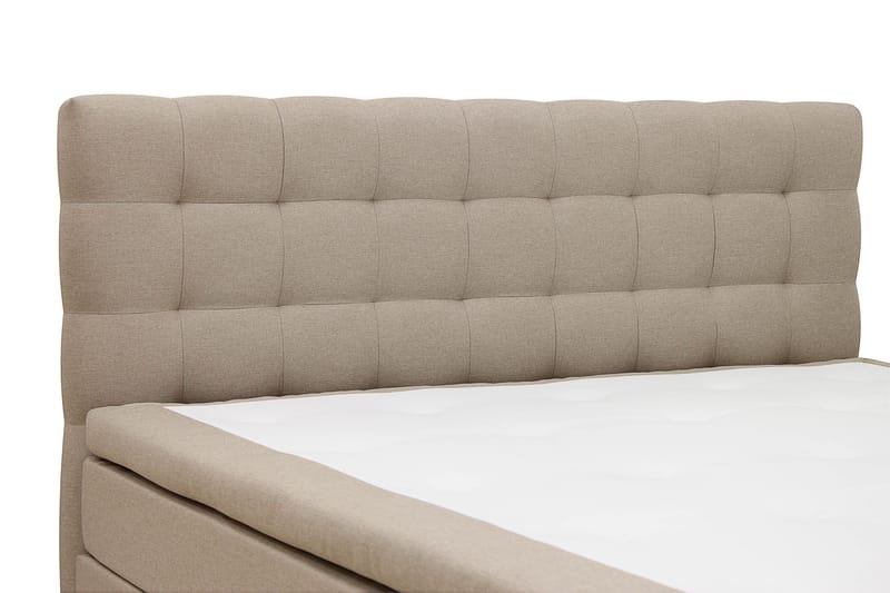 Hilton Komplett Sengpakke 180x200 cm Kontinentalseng med rutet sengegavl - Beige - Møbler - Senger - Kontinentalsenger