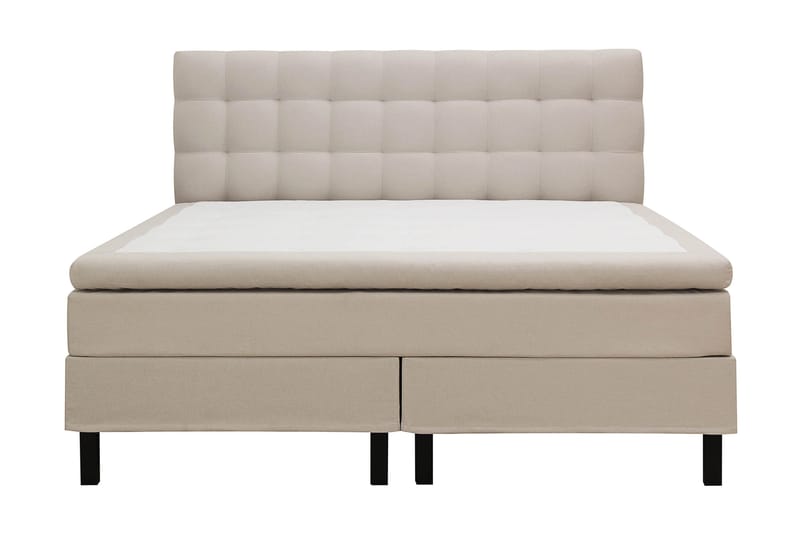 Hilton Komplett Sengpakke 180x200 cm Kontinentalseng med rutet sengegavl, Beige