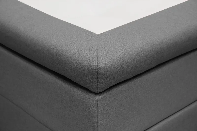 Hilton Komplett Sengpakke 180x200 cm Kontinentalseng med rutet sengegavl - Grå - Møbler - Senger - Kontinentalsenger
