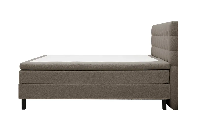 Hilton Komplett Sengpakke 180x200 cm Kontinentalseng med rutet sengegavl i teddy - Brun - Møbler - Senger - Kontinentalsenger