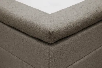 Hilton Komplett Sengpakke 180x200 cm Kontinentalseng med rutet sengegavl i teddy - Brun - Møbler - Senger - Kontinentalsenger