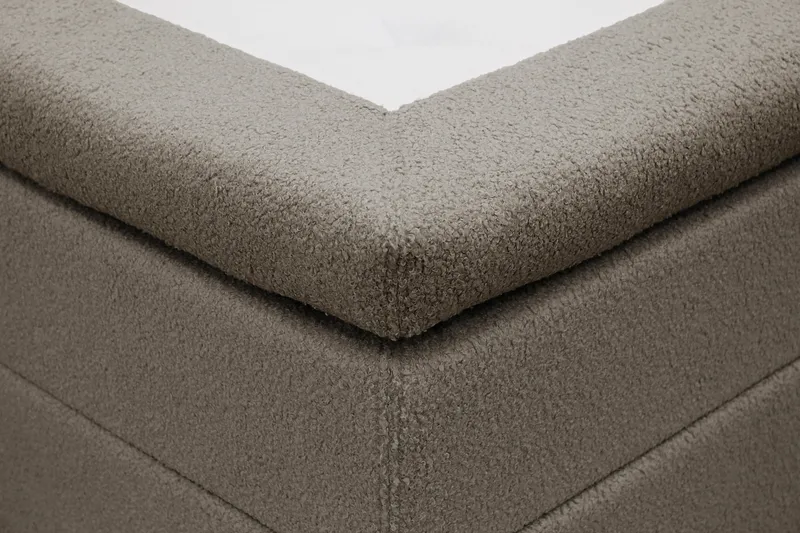 Hilton Komplett Sengpakke 180x200 cm Kontinentalseng med rutet sengegavl i teddy - Brun - Møbler - Senger - Kontinentalsenger