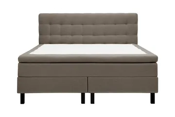Hilton Komplett Sengpakke 180x200 cm Kontinentalseng med rutet sengegavl i teddy - Brun - Møbler - Senger - Kontinentalsenger