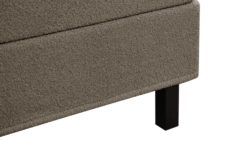 Hilton Komplett Sengpakke 180x200 cm Kontinentalseng med rutet sengegavl i teddy - Brun - Møbler - Senger - Kontinentalsenger