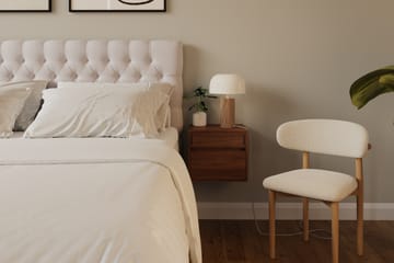 Hilton luksus Komplett Sengpakke 160x200 cm Kontinentalseng med knappet sengegavl i fløyel - Beige / Fløyel - Møbler - Senger - Kontinentalsenger