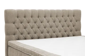Hilton Lyx Komplett sengepakke 180x200 cm Kontinentalseng med knappet sengegavl i chenille - Brun - Møbler - Senger - Kontinentalsenger