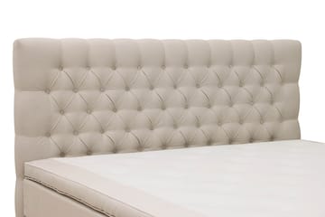 Hilton lyx Komplett Sengpakke 160x200 cm Kontinentalseng med knappet sengegavl - Beige - Møbler - Senger - Kontinentalsenger