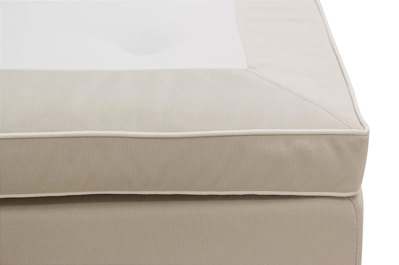 Hilton lyx Komplett Sengpakke 160x200 cm Kontinentalseng med knappet sengegavl - Beige - Møbler - Senger - Kontinentalsenger