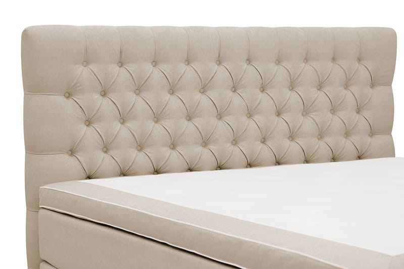 Hilton lyx Komplett Sengpakke 160x200 cm Kontinentalseng med knappet sengegavl - Beige - Møbler - Senger - Kontinentalsenger