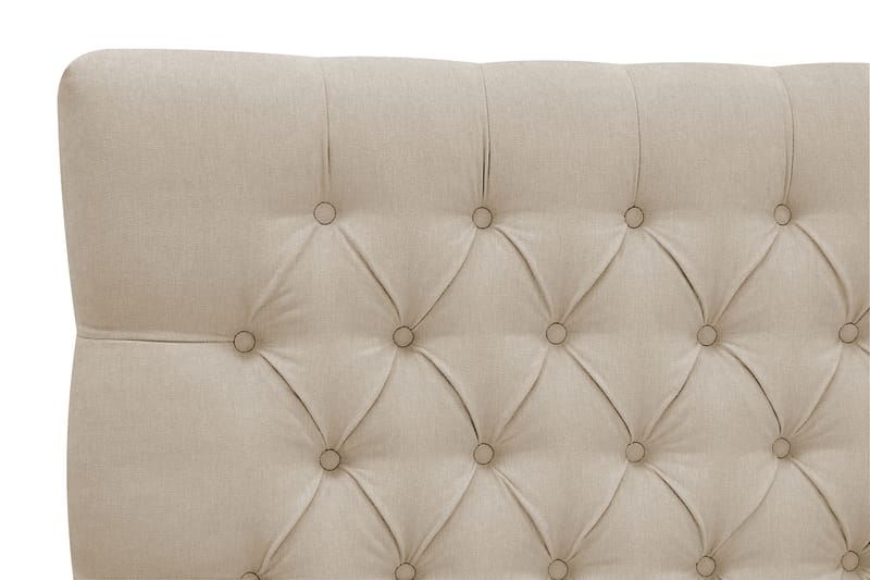 Hilton lyx Komplett Sengpakke 160x200 cm Kontinentalseng med knappet sengegavl - Beige - Møbler - Senger - Kontinentalsenger