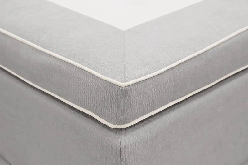 Hilton Lyx Komplett Sengpakke 160x200 cm Kontinentalseng med knappet sengegavl - Grå - Møbler - Senger - Kontinentalsenger