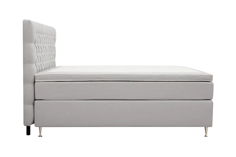 Hilton Lyx Komplett Sengpakke 160x200 cm Kontinentalseng med knappet sengegavl - Grå - Møbler - Senger - Kontinentalsenger