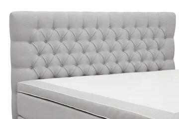 Hilton Lyx Komplett Sengpakke 160x200 cm Kontinentalseng med knappet sengegavl - Grå - Møbler - Senger - Kontinentalsenger
