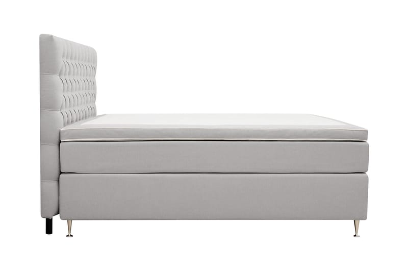 Hilton lyx Komplett Sengpakke 160x200 cm Kontinentalseng med knappet sengegavl - Grå - Møbler - Senger - Kontinentalsenger