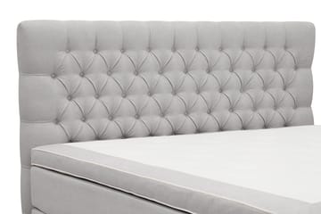 Hilton lyx Komplett Sengpakke 160x200 cm Kontinentalseng med knappet sengegavl - Grå - Møbler - Senger - Kontinentalsenger