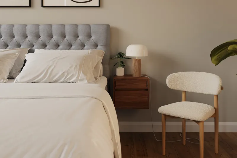 Hilton Lyx Komplett Sengpakke 160x200 cm Kontinentalseng med knappet sengegavl - Grå - Møbler - Senger - Kontinentalsenger