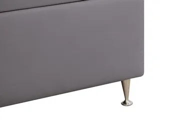 Hilton Lyx Komplett Sengpakke 160x200 cm Kontinentalseng med knappet sengegavl i fløyel - Grå / Fløyel - Møbler - Senger - Kontinentalsenger