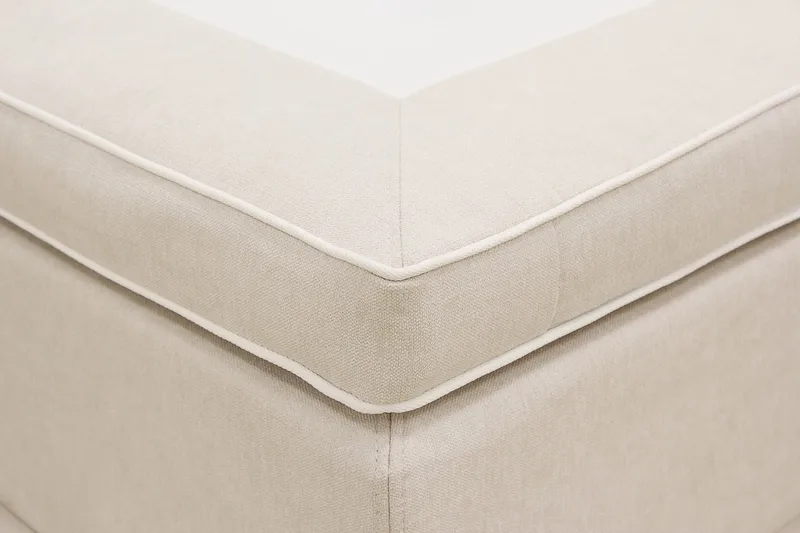Hilton Lyx Komplett Sengpakke 160x200 cm Kontinentalseng med knappet sengegavl - Lys Beige - Møbler - Senger - Kontinentalsenger