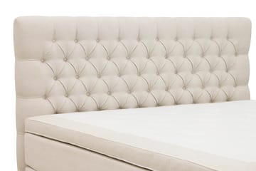 Hilton lyx Komplett Sengpakke 160x200 cm Kontinentalseng med knappet sengegavl - Lys Beige - Møbler - Senger - Kontinentalsenger