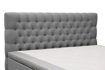 Hilton lyx Komplett Sengpakke 160x200 cm Kontinentalseng med knappet sengegavl - Lysegrå - Møbler - Senger - Kontinentalsenger