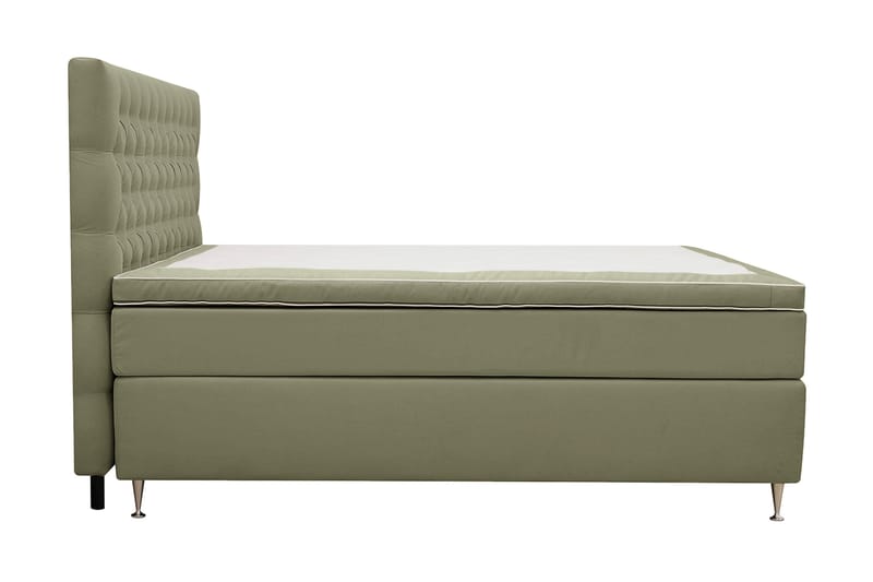 Hilton lyx Komplett Sengpakke 160x200 cm Kontinentalseng med knappet sengegavl - Olive - Møbler - Senger - Kontinentalsenger