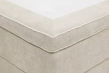 Hilton Lyx komplett sengpakke 180x200 cm kontinentalseng med knappepolstret sengegavl i chenille - Beige - Møbler - Senger - Kontinentalsenger