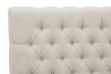 Hilton Lyx komplett sengpakke 180x200 cm kontinentalseng med knappepolstret sengegavl i chenille - Beige - Møbler - Senger - Kontinentalsenger