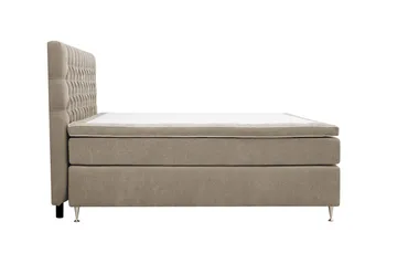 Hilton Lyx komplett sengpakke 180x200 cm kontinentalseng med knappepolstret sengegavl i chenille - Brun - Møbler - Senger - Kontinentalsenger