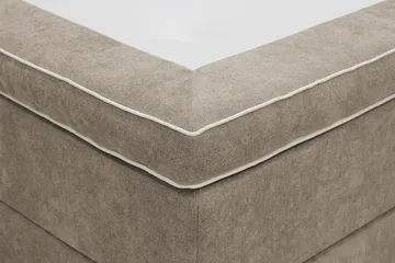 Hilton Lyx komplett sengpakke 180x200 cm kontinentalseng med knappepolstret sengegavl i chenille - Brun - Møbler - Senger - Kontinentalsenger