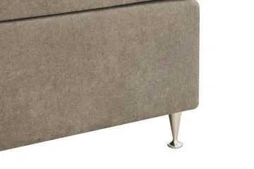 Hilton Lyx komplett sengpakke 180x200 cm kontinentalseng med knappepolstret sengegavl i chenille - Brun - Møbler - Senger - Kontinentalsenger