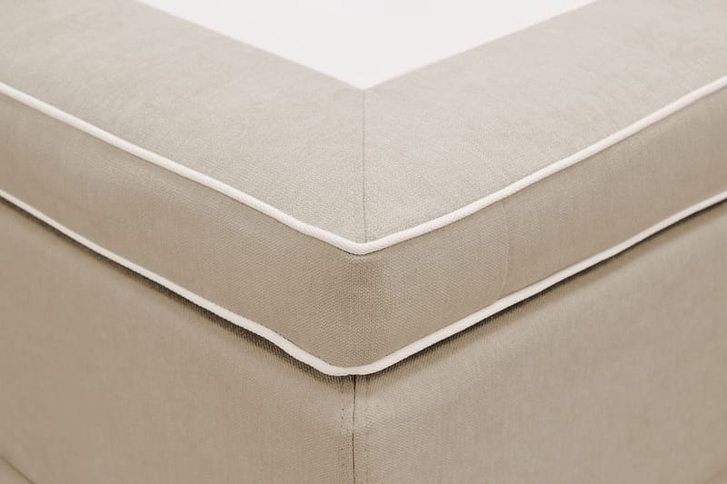Hilton Lyx Komplett Sengpakke 180x200 cm Kontinentalseng med knappet sengegavl - Beige - Møbler - Senger - Kontinentalsenger