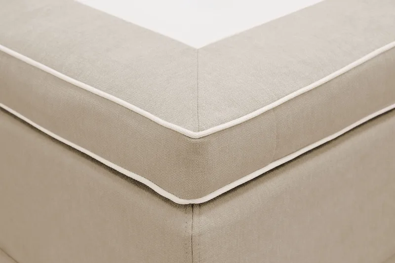 Hilton Lyx Komplett Sengpakke 180x200 cm Kontinentalseng med knappet sengegavl - Beige - Møbler - Senger - Kontinentalsenger