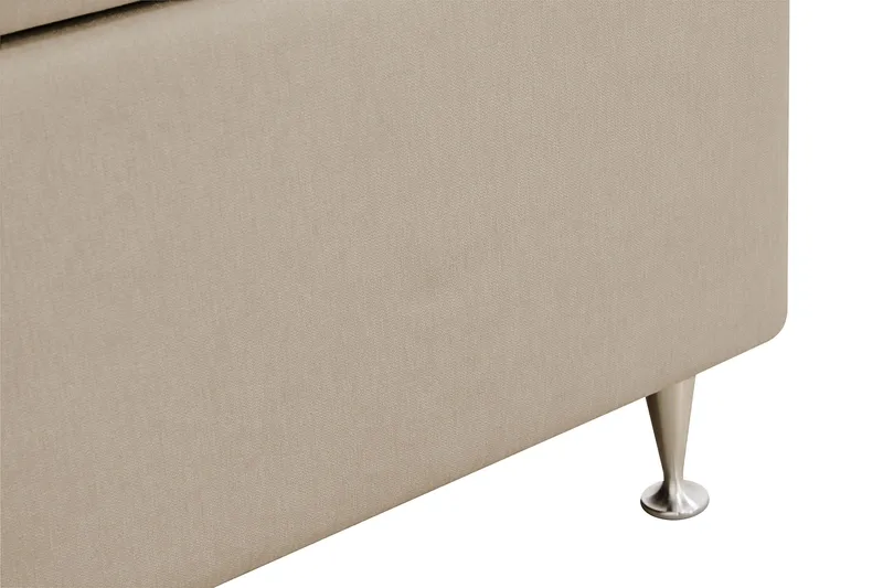 Hilton Lyx Komplett Sengpakke 180x200 cm Kontinentalseng med knappet sengegavl - Beige - Møbler - Senger - Kontinentalsenger