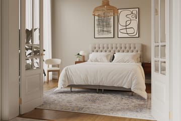 Hilton Lyx Komplett Sengpakke 180x200 cm Kontinentalseng med knappet sengegavl - Beige - Møbler - Senger - Kontinentalsenger