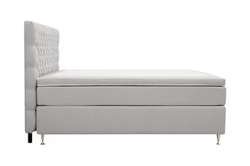 Hilton Lyx Komplett Sengpakke 180x200 cm Kontinentalseng med knappet sengegavl - Grå - Møbler - Senger - Kontinentalsenger