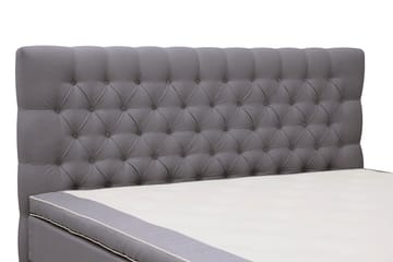 Hilton lyx Komplett Sengpakke 180x200 cm Kontinentalseng med knappet sengegavl - Grå - Møbler - Senger - Kontinentalsenger