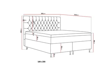 Hilton Lyx Komplett Sengpakke 180x200 cm Kontinentalseng med knappet sengegavl i bouclé - Ivory / Bouclé - Møbler - Senger - Kontinentalsenger