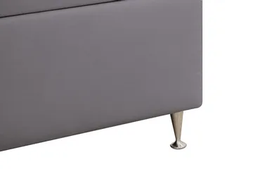 Hilton Lyx Komplett Sengpakke 180x200 cm Kontinentalseng med knappet sengegavl i fløyel - Grå - Møbler - Senger - Kontinentalsenger