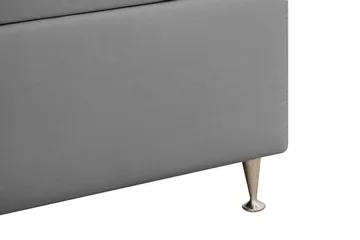 Hilton Lyx Komplett Sengpakke 180x200 cm Kontinentalseng med knappet sengegavl i fløyel - Lysegrå - Møbler - Senger - Kontinentalsenger