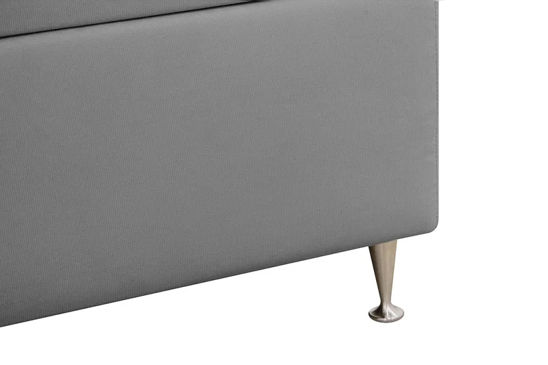 Hilton Lyx Komplett Sengpakke 180x200 cm Kontinentalseng med knappet sengegavl i fløyel - Lysegrå - Møbler - Senger - Kontinentalsenger