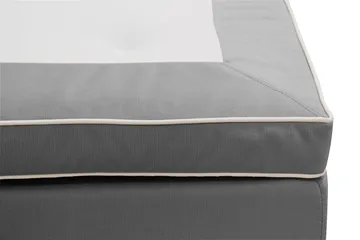 Hilton Lyx Komplett Sengpakke 180x200 cm Kontinentalseng med knappet sengegavl i fløyel - Lysegrå - Møbler - Senger - Kontinentalsenger