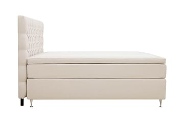 Hilton lyx Komplett Sengpakke 180x200 cm Kontinentalseng med knappet sengegavl - Lys Beige - Møbler - Senger - Kontinentalsenger
