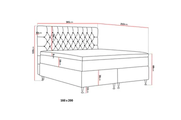 Hilton Lyx Kontinentalseng 160x200 cm - Beige - Møbler - Senger - Kontinentalsenger