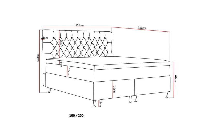 Hilton Lyx Kontinentalseng 160x200 cm - Beige - Møbler - Senger - Kontinentalsenger