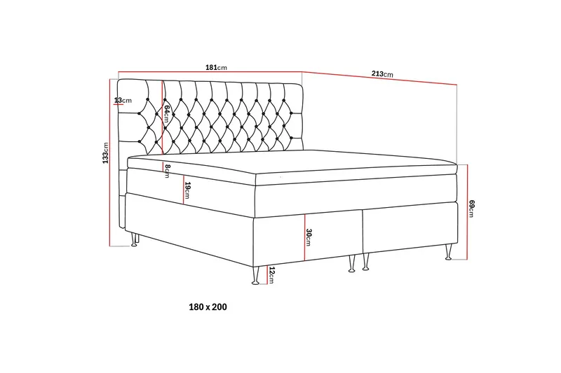 Hilton Lyx Kontinentalseng 180x200 cm - Lys Beige - Møbler - Senger - Kontinentalsenger