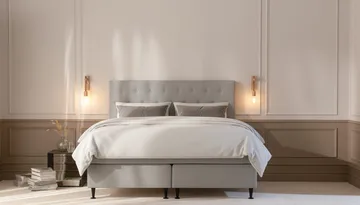 Hilton Plus Komplett Sengepakke 180x200 cm - Grå - Møbler - Senger - Kontinentalsenger
