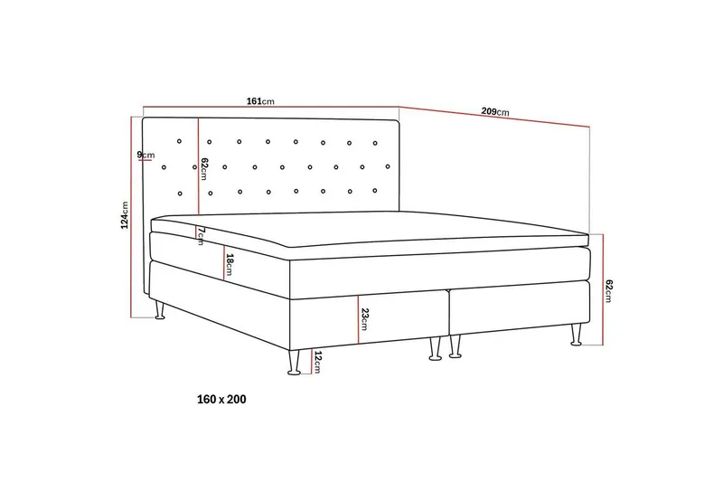 Hilton Plus Komplett Sengepakke 160x200 cm - Beige - Møbler - Senger - Kontinentalsenger
